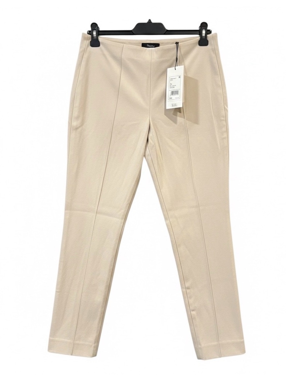 Theory Pintuck Slim Zip Pant, NWT in Sand Eco Bi-stretch, Size 8, $235 MSRP
